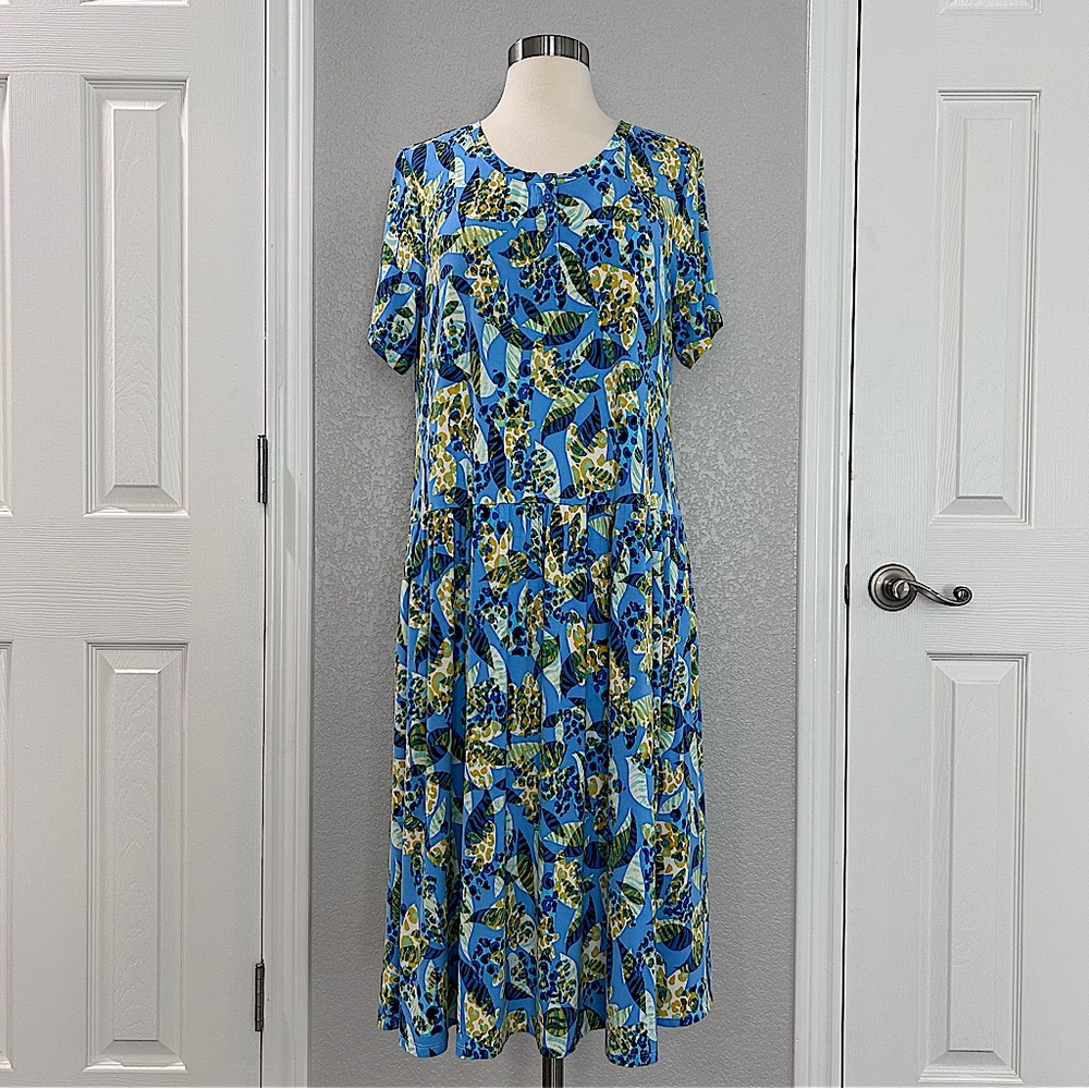 LOGO by Lori Goldstein Rayon 230 Short Sleeve Dress